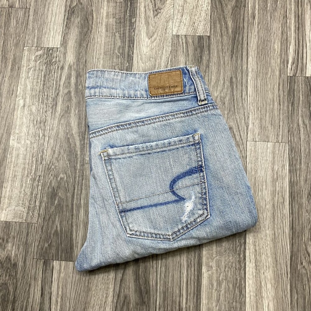 AMERICAN EAGLE TomGirl Skinny Leg Mid Rise Blue Denim Jeans Women's Size 0